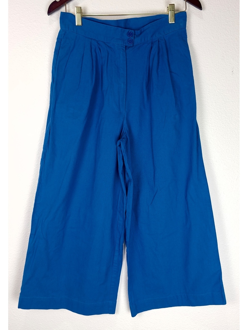 Women’s Cobalt Blue Wide Leg High Waist Pleated Pants Trousers Palazzo